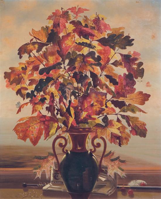 Appraisal: BUZZELL TAYLOR American late th Century Still Life with Autumn