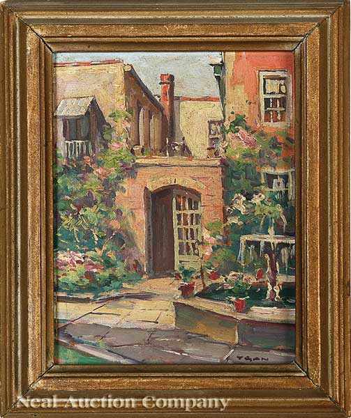 Appraisal: Laszlo De Nagy American - French Quarter Courtyard oil on