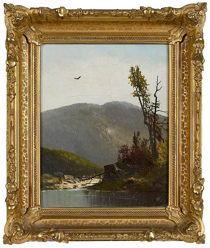 Appraisal: American School th century Mountain Landscape initialed CTB lower right