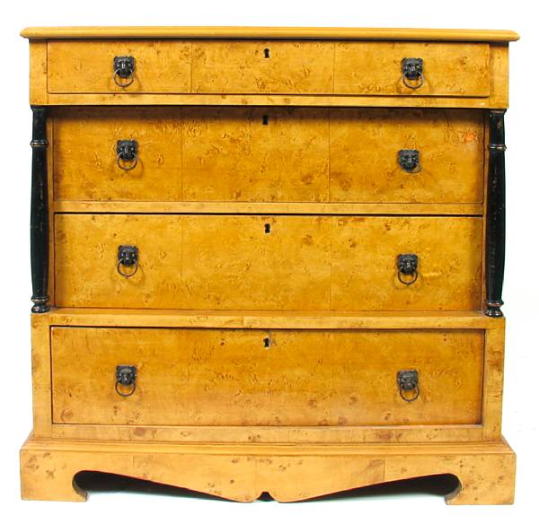 Appraisal: A pair of Biedermeier style four drawer chests height in