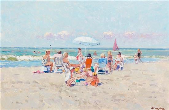 Appraisal: Sale Lot Niek van der Plas Dutch b Beach oil