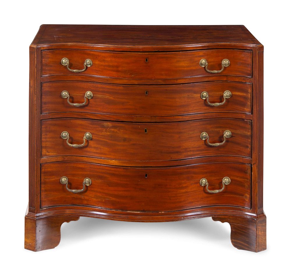 Appraisal: A George III Mahogany Serpentine-Front Chest of Drawers A George