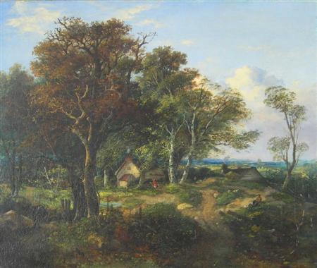 Appraisal: FOLLOWER OF JOHN BERNEY CROME BRITISH - A WOODLAND COTTAGE