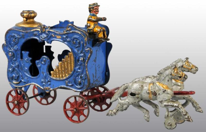 Appraisal: Cast Iron -Horse Royal Circus Calliope Wagon Toy Description All