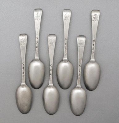 Appraisal: A good set of six George II Irish Hanoverian tablespoons