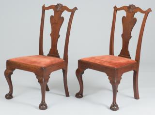 Appraisal: Near Pair of Chippendale Philadelphia Chairs A near pair of