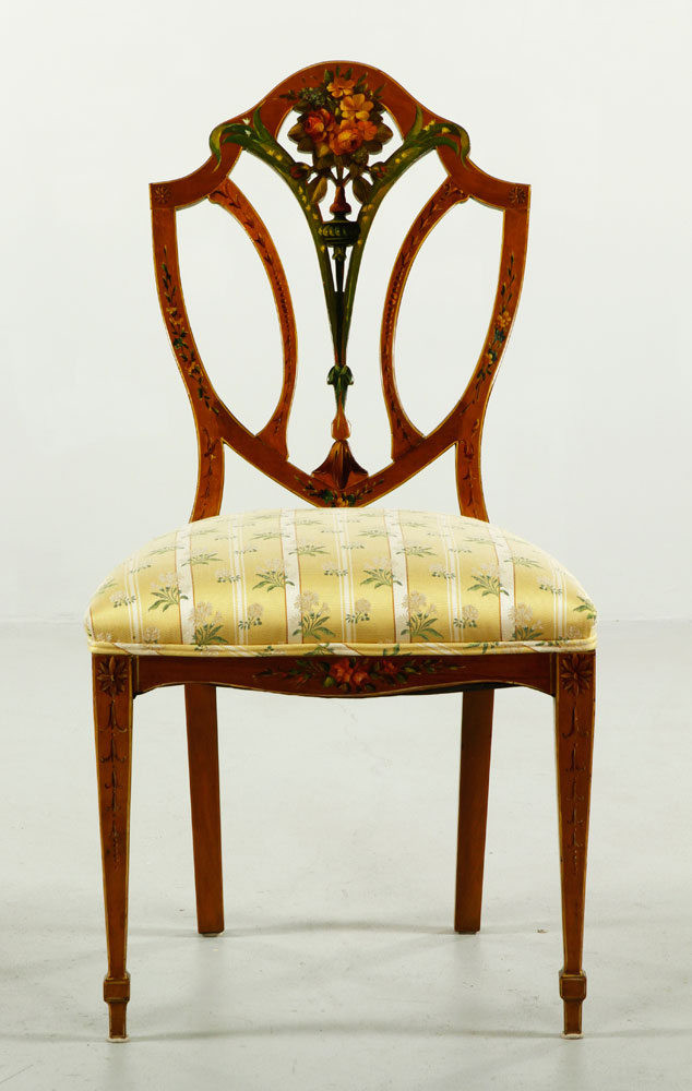 Appraisal: - th C English Satinwood Chair th century English satinwood