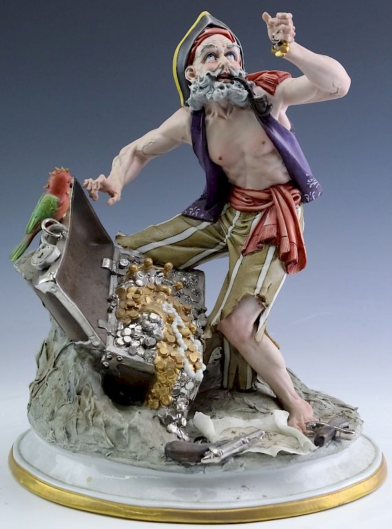 Appraisal: VTG Roberto Brambilla Pirate Porcelain Figurine Vintage Italian Capodimonte porcelain