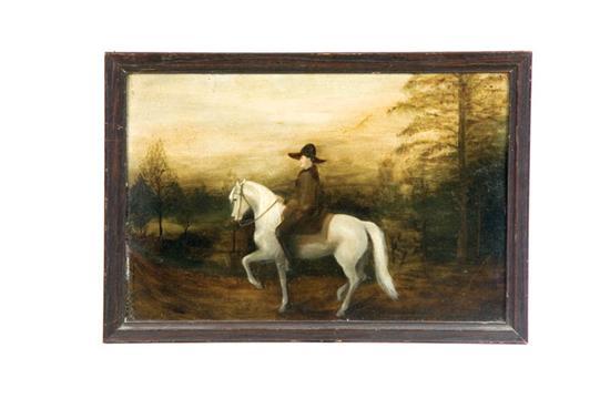 Appraisal: HORSE AND RIDER AMERICAN SCHOOL ND HALF- TH CENTURY Oil