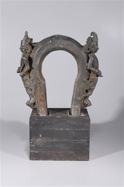 Appraisal: Heavy Southeast Asian bronze ornament with figures set in base