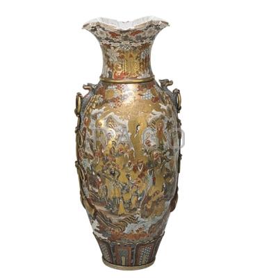 Appraisal: MONUMENTAL SATSUMA PALACE VASE Thousand Faces Design Meiji Period ca