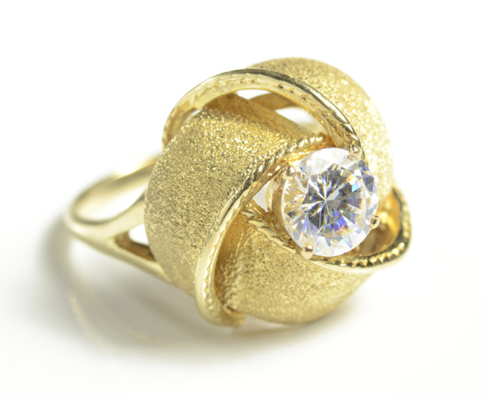 Appraisal: FAUX DIAMOND AND FOURTEEN KARAT GOLD RING weighing grams Ring