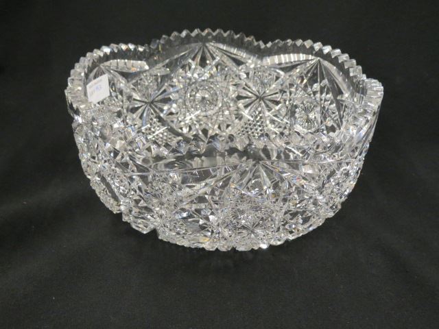 Appraisal: Cut Glass Bowl elaborate overall cutwork brilliant period diameter deep