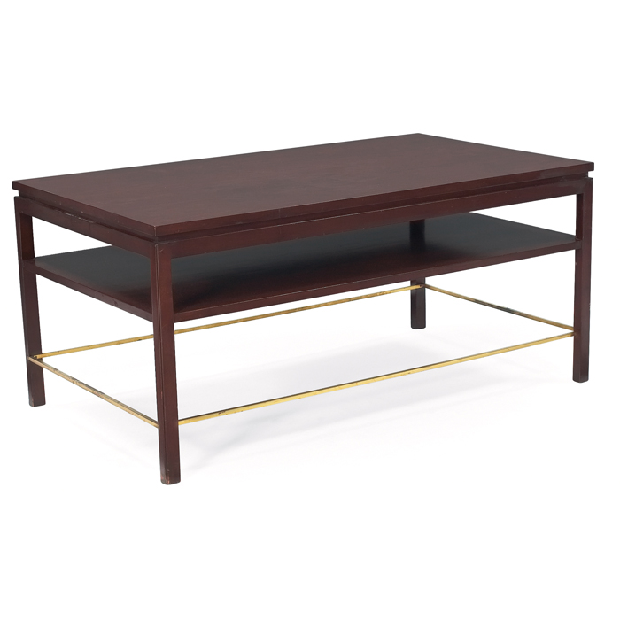 Appraisal: Edward Wormley coffee table by Dunbar large rectangular top over