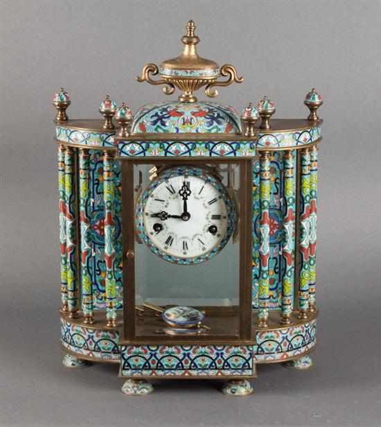 Appraisal: Chinese cloisonne and brass regulator clock second half- th century