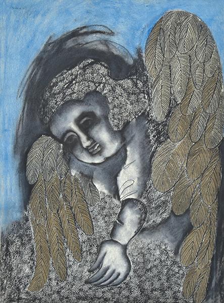 Appraisal: MIRKA MORA born The Angel mixed media on paper signed