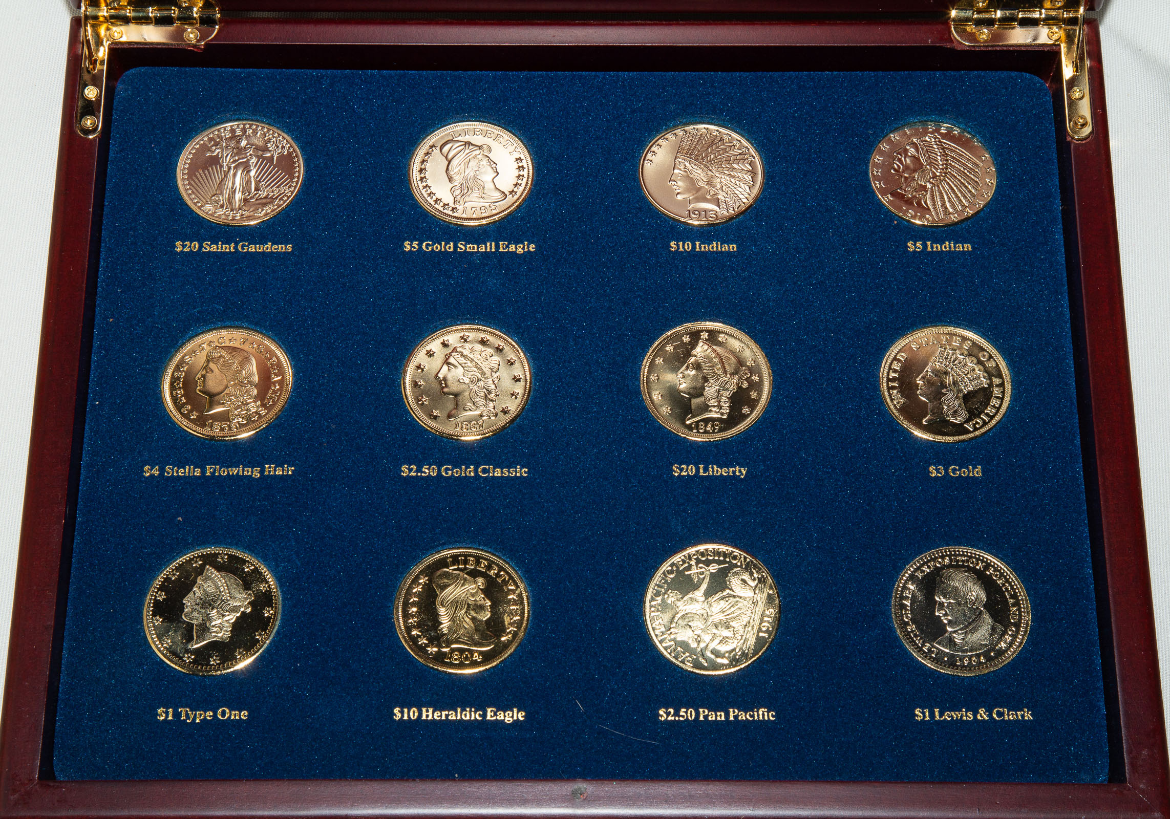 Appraisal: MOST BEAUTIFUL GOLD COINS - REPLICAS From American Historic Society