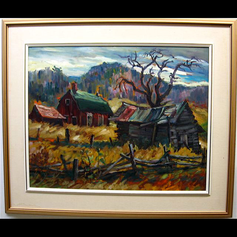 Appraisal: FARMSCAPE DONALD GORDON FRASER - CANADIAN OIL ON MASONITE Height