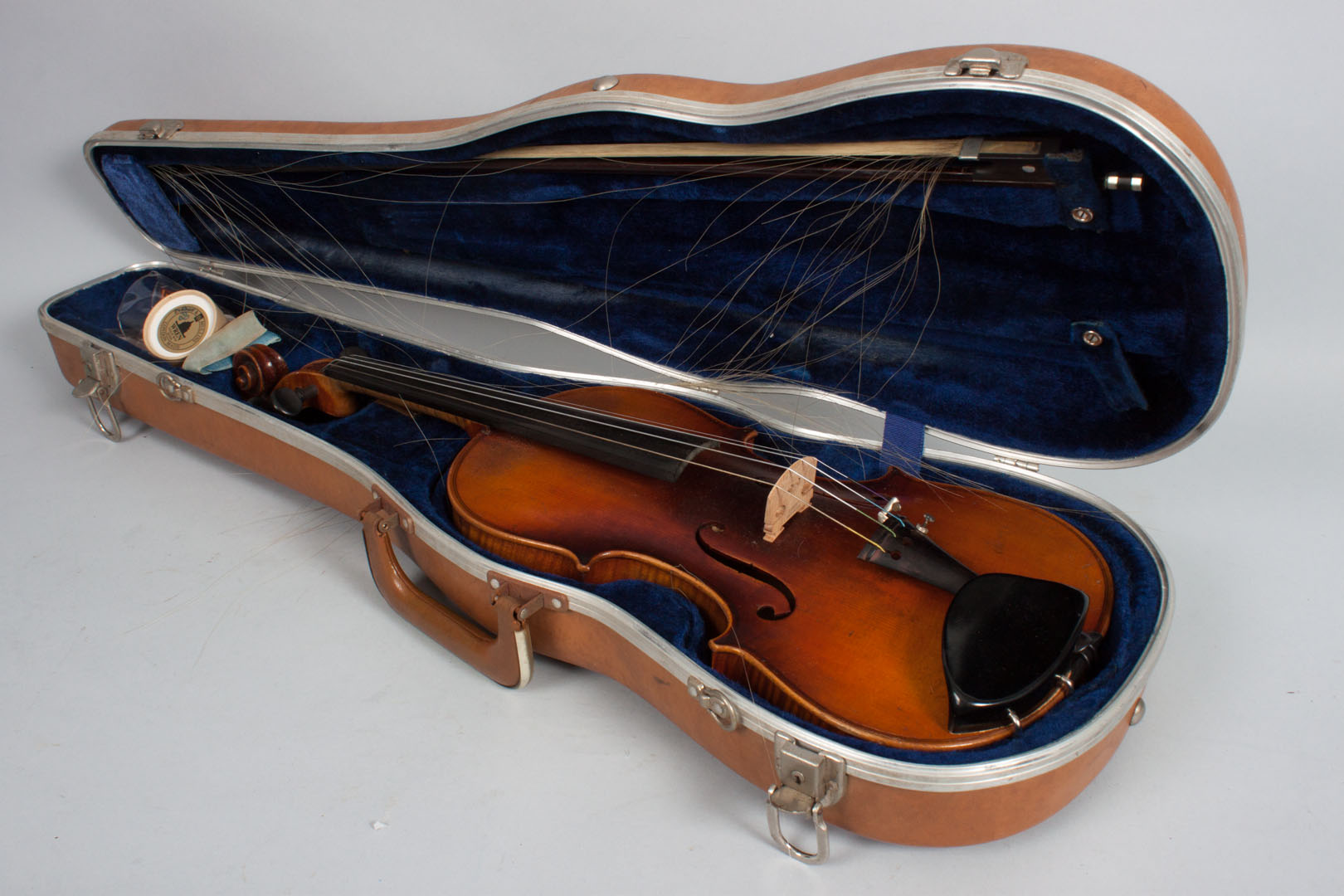 Appraisal: Maple and tiger maple violin with case th century in