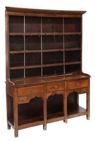 Appraisal: English oak Welsh dresser kitchen cupboard late th early th