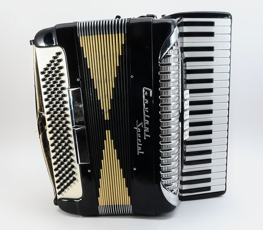 Appraisal: BORSINI BROTHERS GAVIANI SPECIAL ACCORDION Black lacquer and chrome case