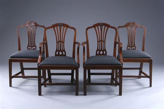 Appraisal: SET EIGHT GEORGE III REGENCY DINING CHAIRS early th century