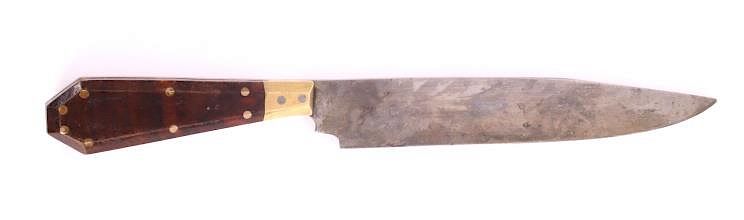 Appraisal: Select Custom Coffin Handle Drop Point Bowie Knife This is