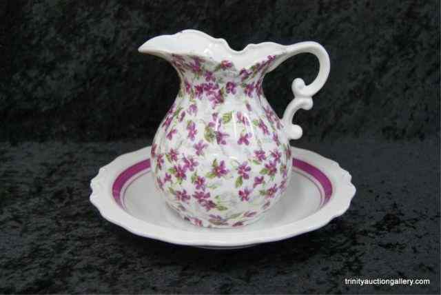 Appraisal: Vintage Washbowl Pitcher SetFrom the estate is a very nice