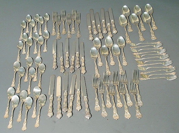 Appraisal: Partial sterling silver flatware service pat May monogrammed with script