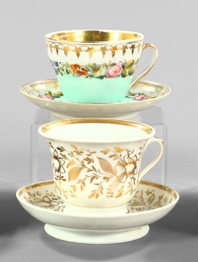 Appraisal: Two Paris Porcelain Cups and Saucers third quarter th century