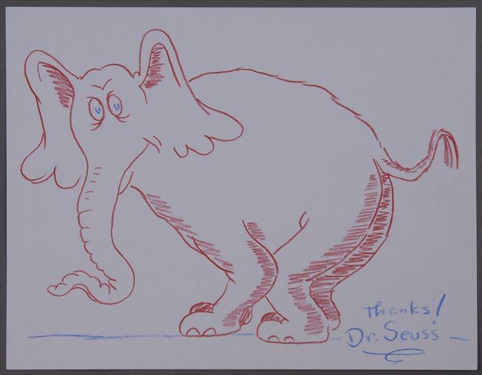 Appraisal: DR SEUSS HORTON x in colored pencil on paper Provenance