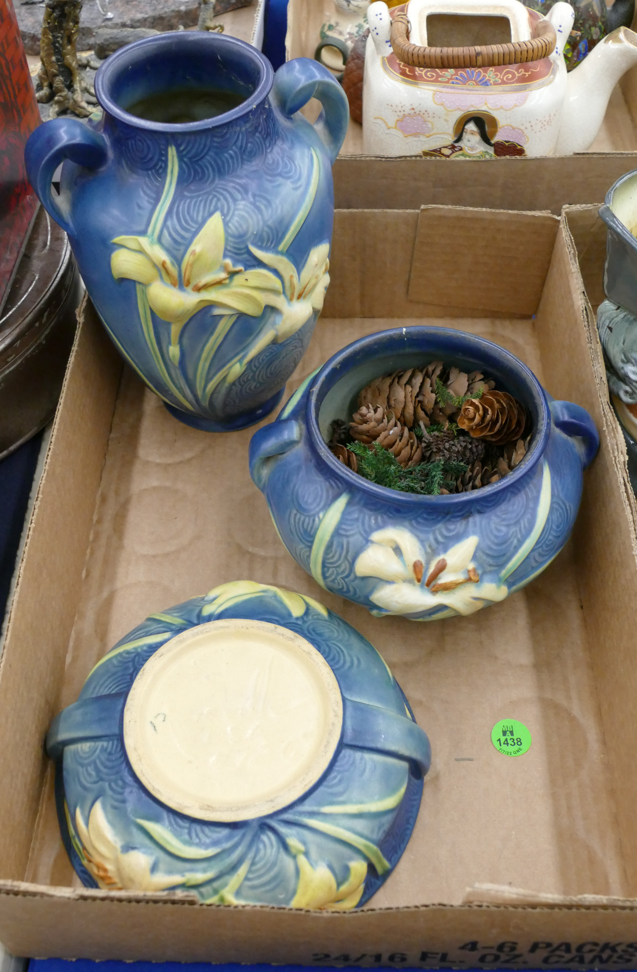 Appraisal: Box Roseville Zephyr Lily Pottery