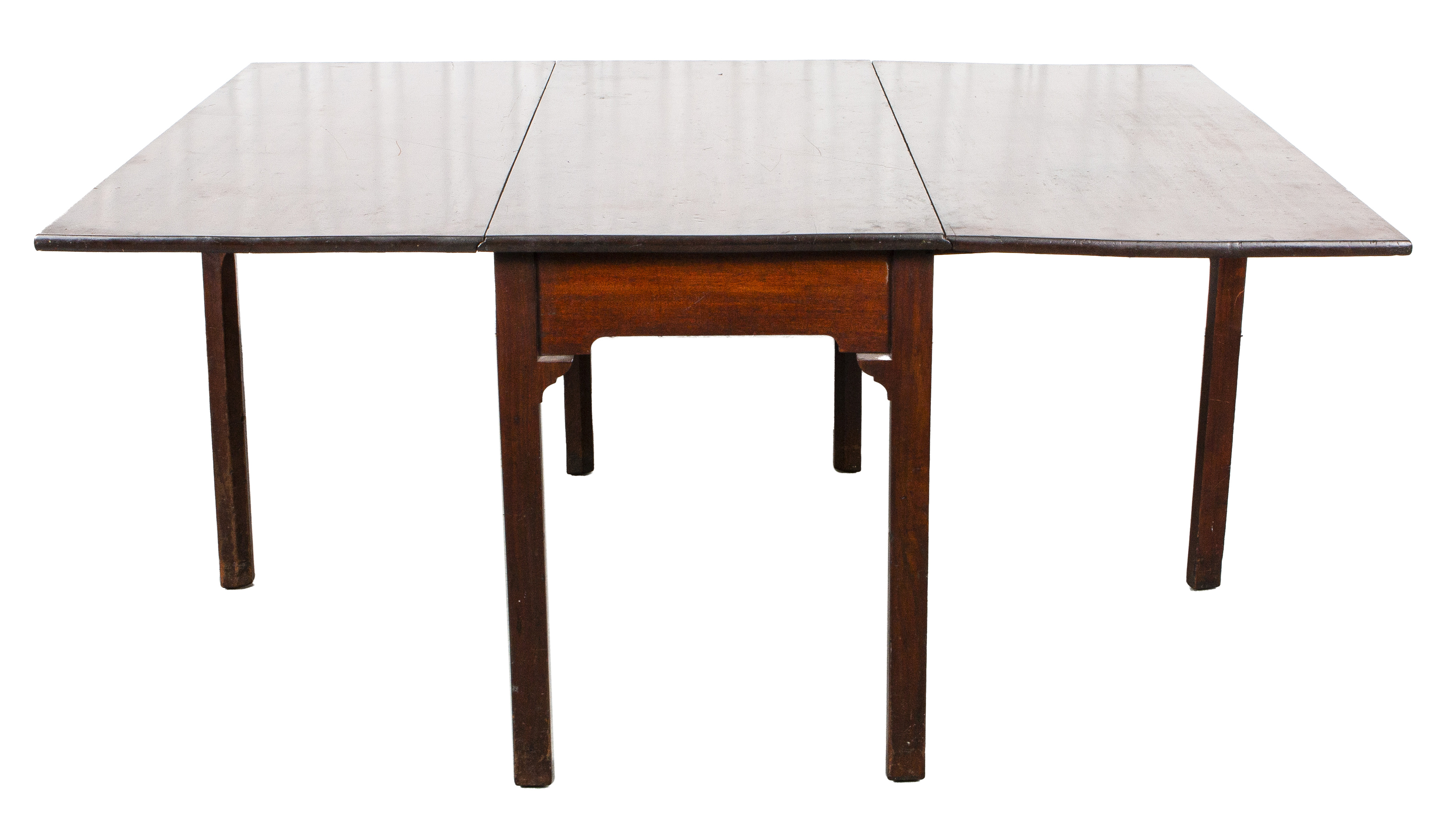 Appraisal: GEORGIAN STYLE MAHOGANY DROP LEAF TABLE Rectangular with square legs