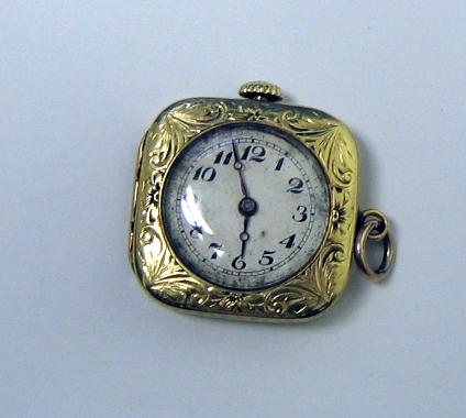 Appraisal: K YELLOW GOLD PENDANT WATCH k yellow gold beautifully engraved