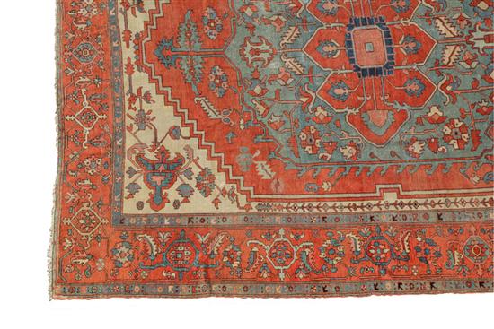 Appraisal: ORIENTAL RUG Persian Heriz early th century Rust red and