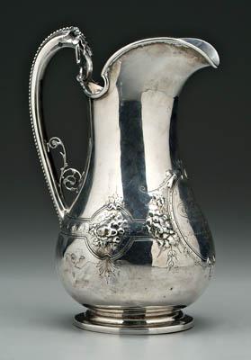 Appraisal: Pinckney coin silver pitcher inscribed quot Presented to Colonel S