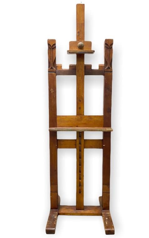 Appraisal: Arts Crafts Studio Easel Gallery Display StandWood Pitch Pine Dimensions