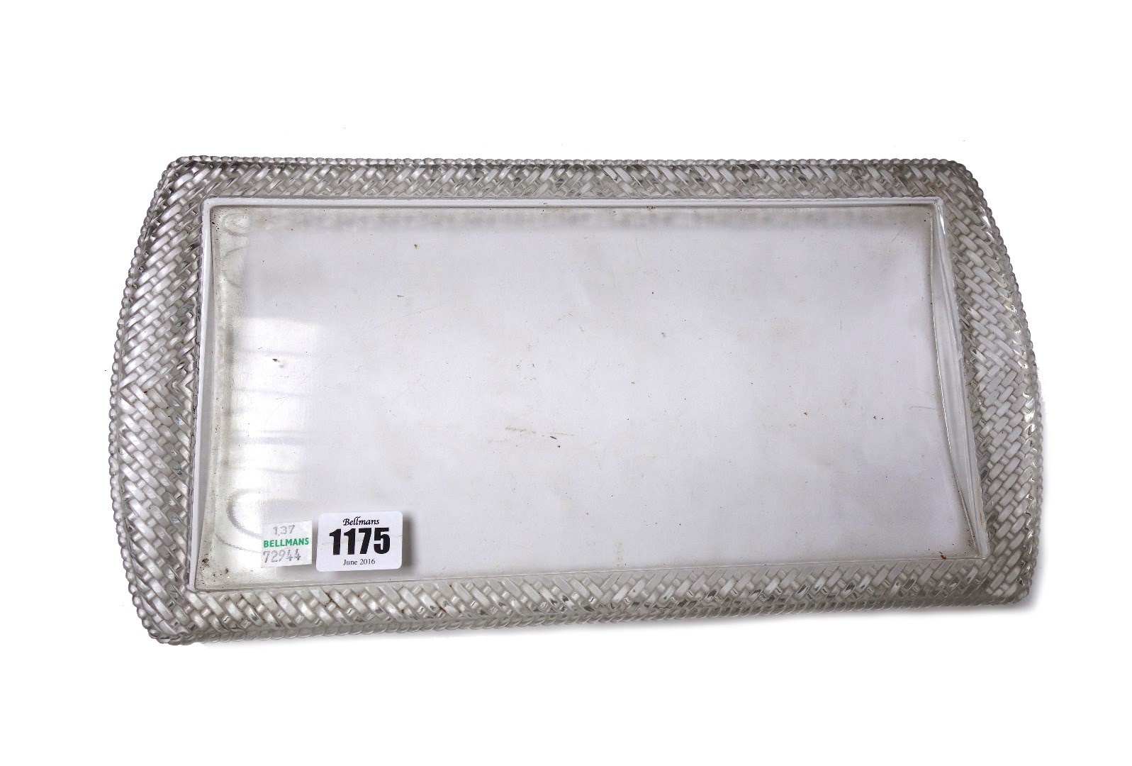 Appraisal: A Lalique clear and frosted glass rectangular two handled serving