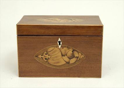 Appraisal: George III Inlaid Mahogany Tea Caddy x x in