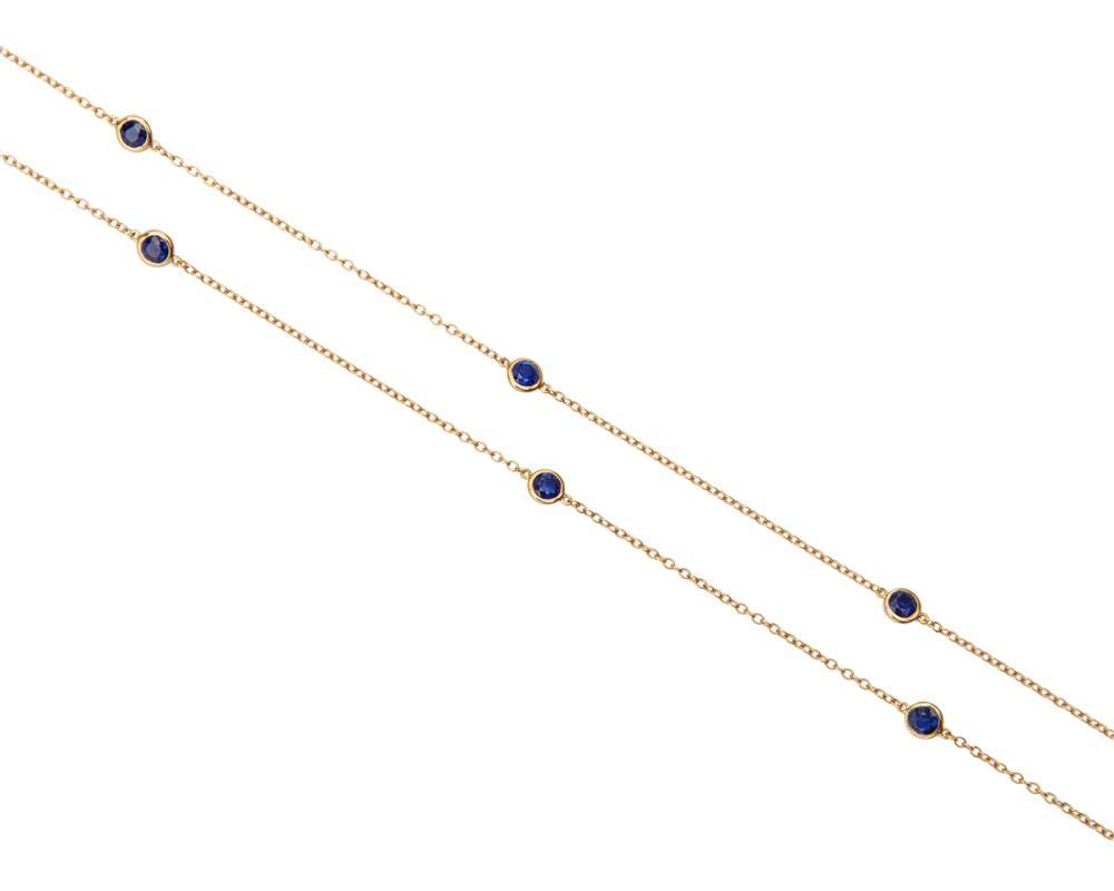 Appraisal: ELSA PERETTI TIFFANY CO K Gold and Sapphire Necklace with