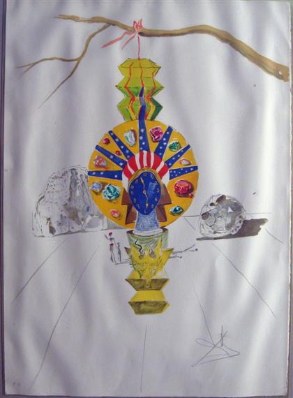 Appraisal: SALVADOR DALI spanish - AMERICAN CLOCK from 'time' pencil signed