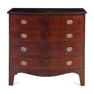 Appraisal: A Federal Mahogany Chest of Drawers th th Century Height