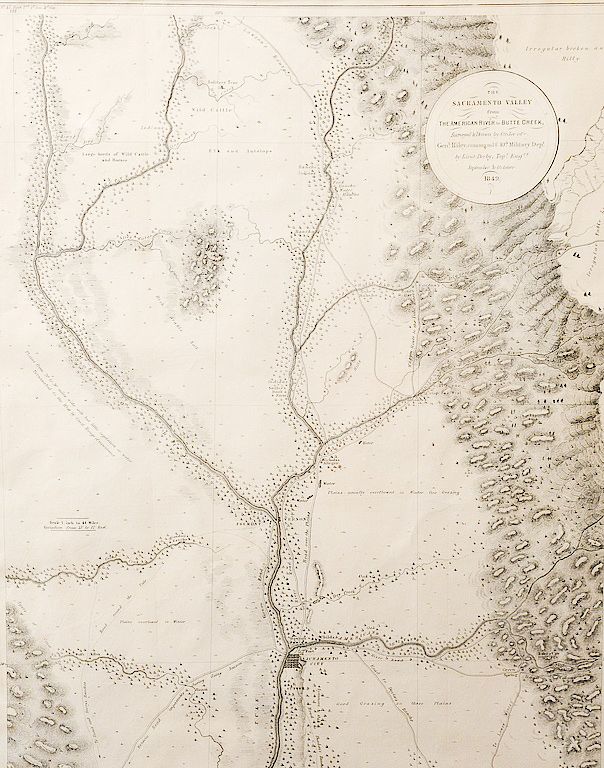 Appraisal: George Horatio Derby - lithograph map showing Sacramento City The