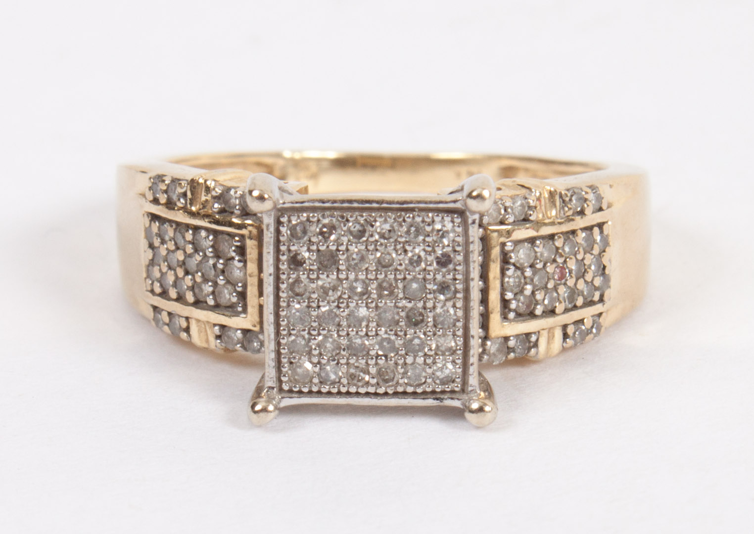 Appraisal: Lady's K white and yellow gold diamond ring size grams