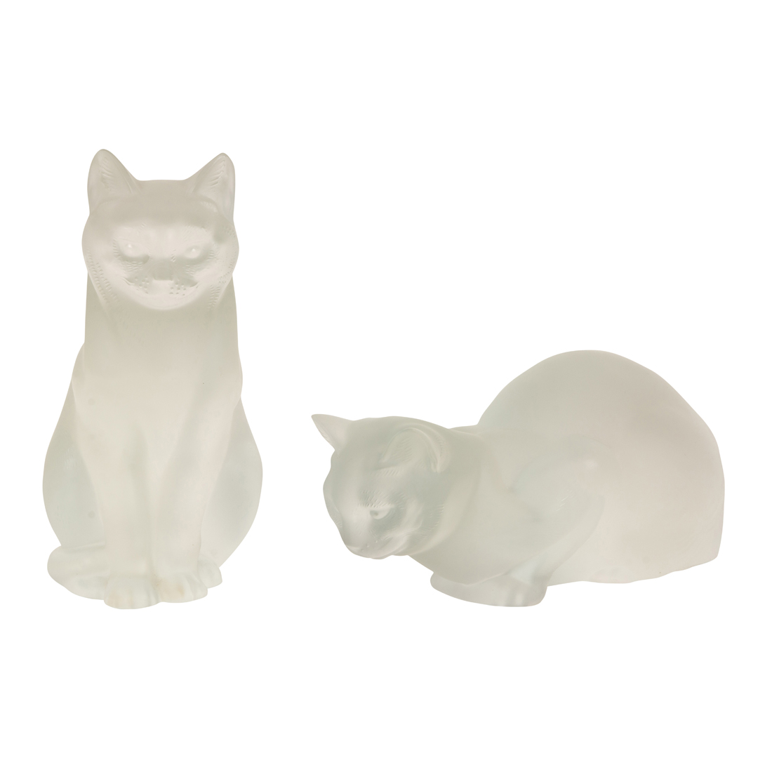 Appraisal: LOT OF LALIQUE FROSTED GLASS MODELS OF CATS Lot of