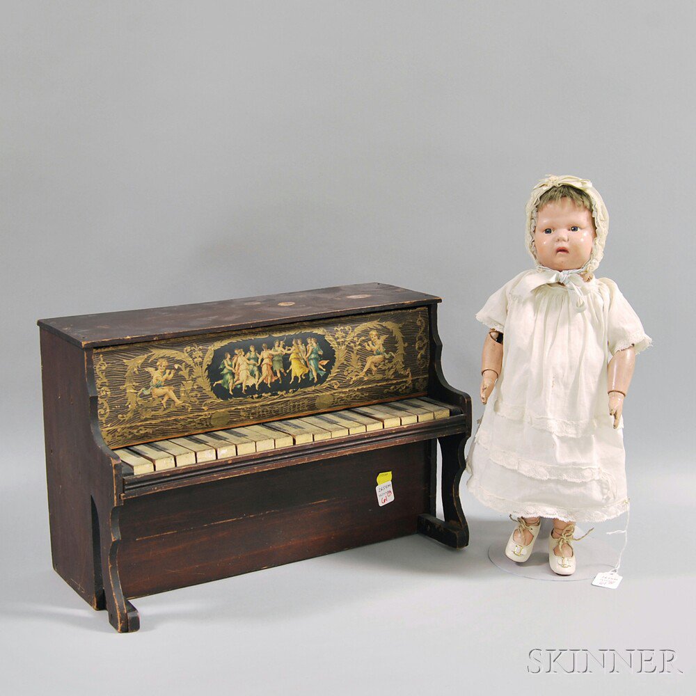 Appraisal: Schoenhut Doll and Piano Pennsylvania early th century sober-faced wooden