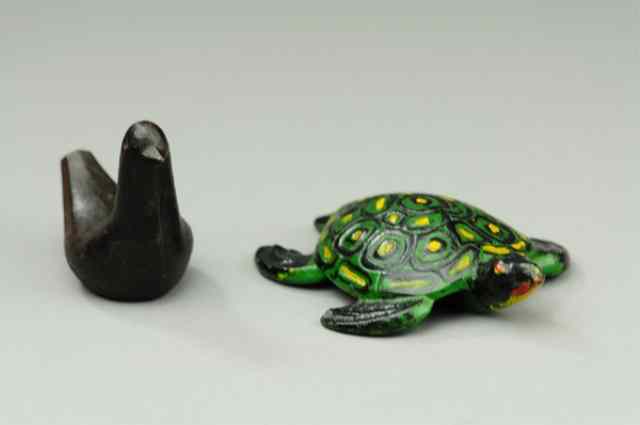 Appraisal: LOT OF TWO ANIMAL PAPER WEIGHTS Both done in cast