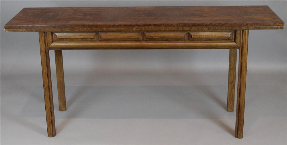 Appraisal: MODERN CONVERTIBLE CONSOLE DINING TABLE having a unique piano hinged