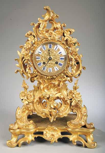 Appraisal: A French Gilt Bronze Clock late th early th c