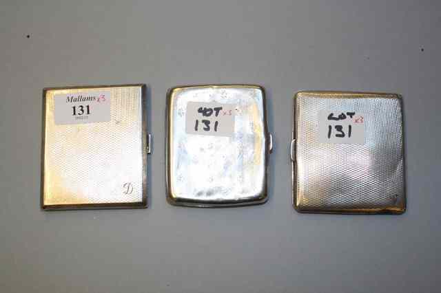 Appraisal: A SILVER CIGARETTE CASE with engine turned decoration Birmingham and